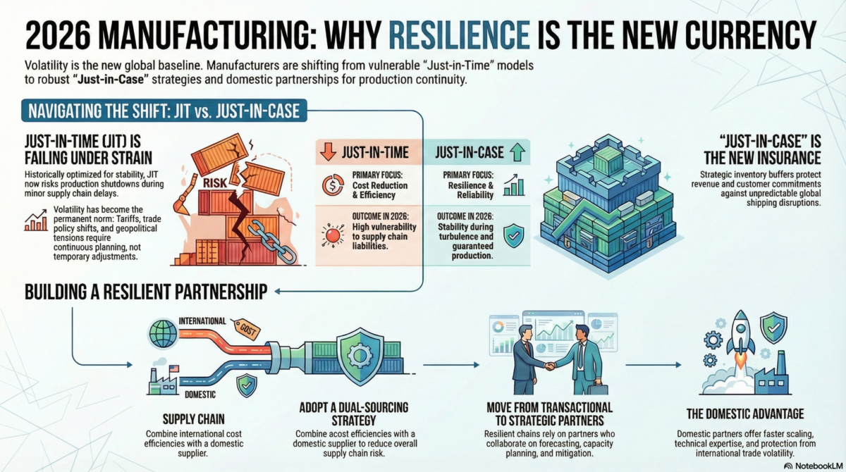 Infographic depicting why resilience is the new Manufacturing currency